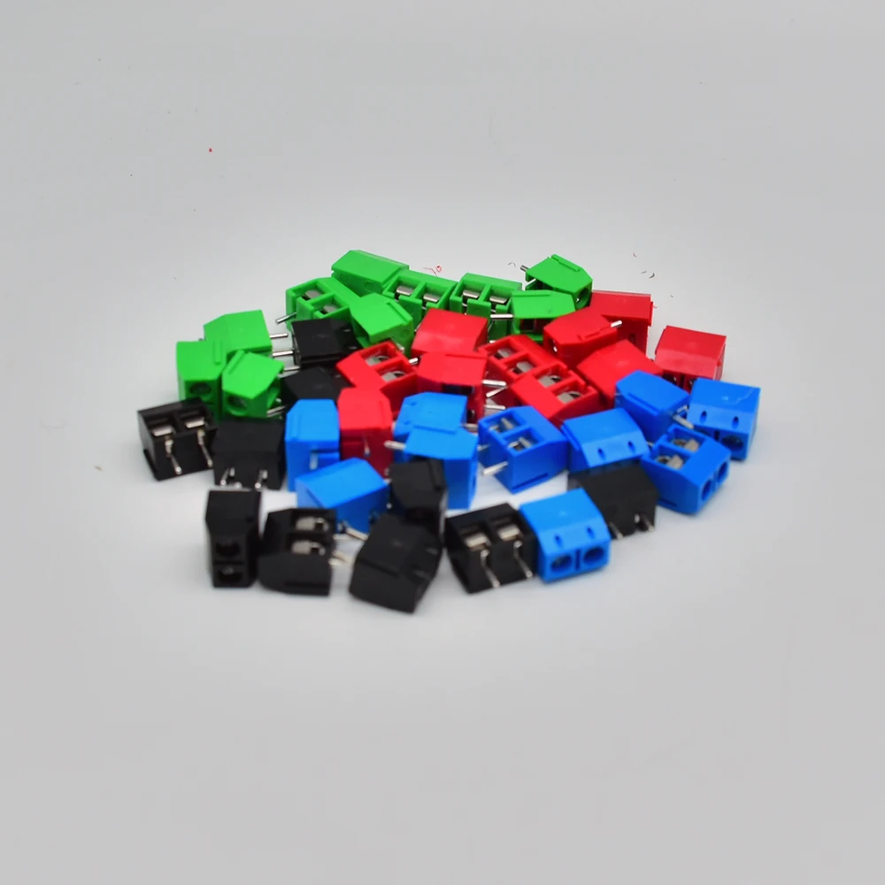 50pcs 2p 3p  300v 10A Pitch 2 3 Pin Spliceable Plug-in PCB Screw Terminal Block Connector Assortment FOR 24-18 AWG CABLE JM-301