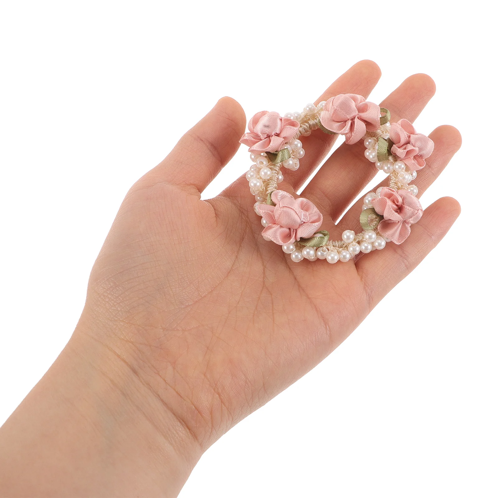 

2 Pcs Pearl Hair Rope Tie Pearls Ties Fashion Headband Rose for Women Knotted Accessories Sweet