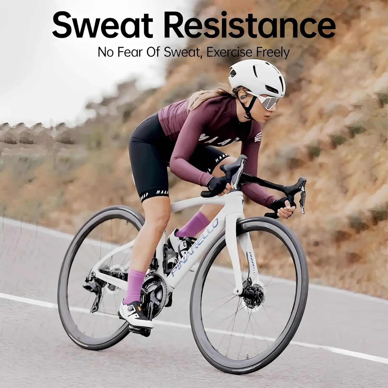 Bluetooth 5.4 Earphones True Wireless Headphones with Mic Touch Control Noise Reduction Earhooks Waterproof Headset for Sports