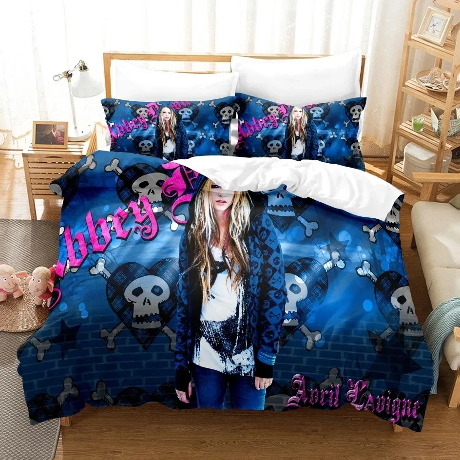 

3D Printed Avril Lavigne Bedding Set For Bedroom Soft Modern Bedspreads Comefortable Kids Duvet Cover Quilt Cover And Pillowcase