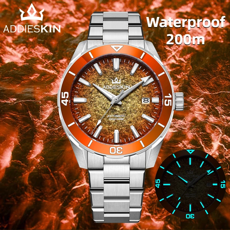 AddiesKin K005 Japan 9015 Men Watches BGW9 Super Luminous Sapphire Crystal Luxury Automatic Mechanical Watches 20Bar Waterproof