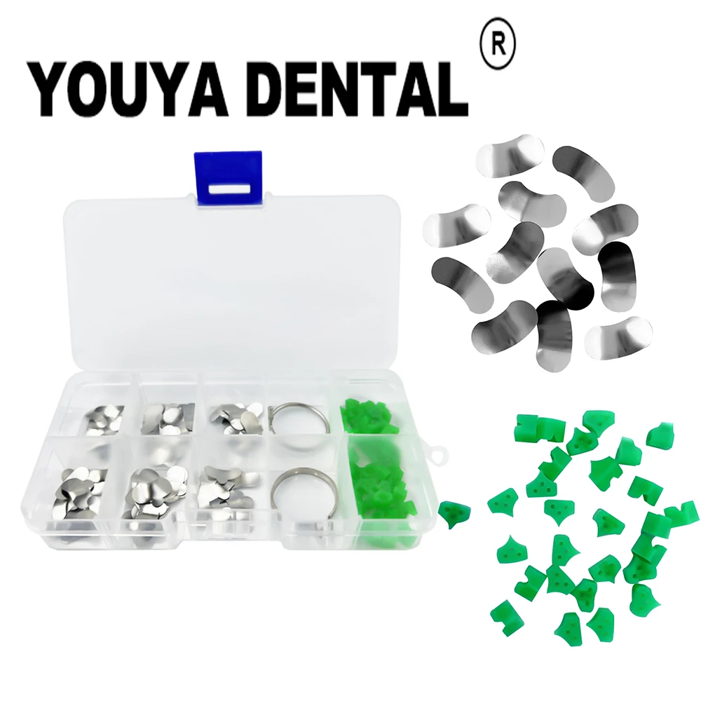 

100pcs/box Dental Sectional Contoured Matrices Matrix Ring Silicone Delta Wedges Dentistry Materials