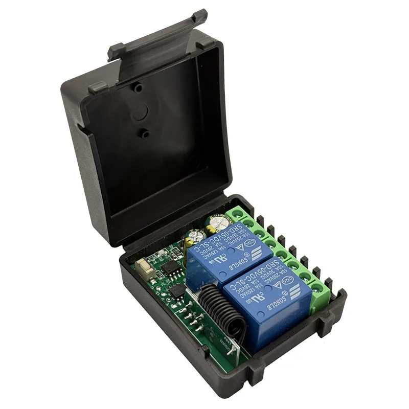 DC 6-30V AC 85-250V 433MHz RF Wireless Remote Control Switch 2 Channels Relay Receiver Control Garage Door Motor Curtain Light