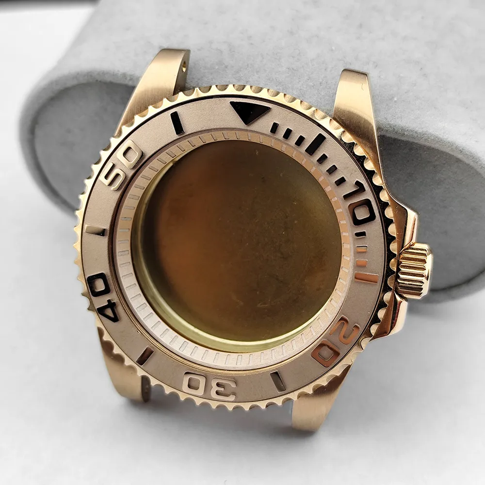 40,5mm Edelstahlgehäuse passend für NH35/NH36 Uhrwerk, Saphirglas, Ersatzteile, Zubehör, Silber, Schwarz, Roségold, Yacht-Uhrenbox – Detail 12