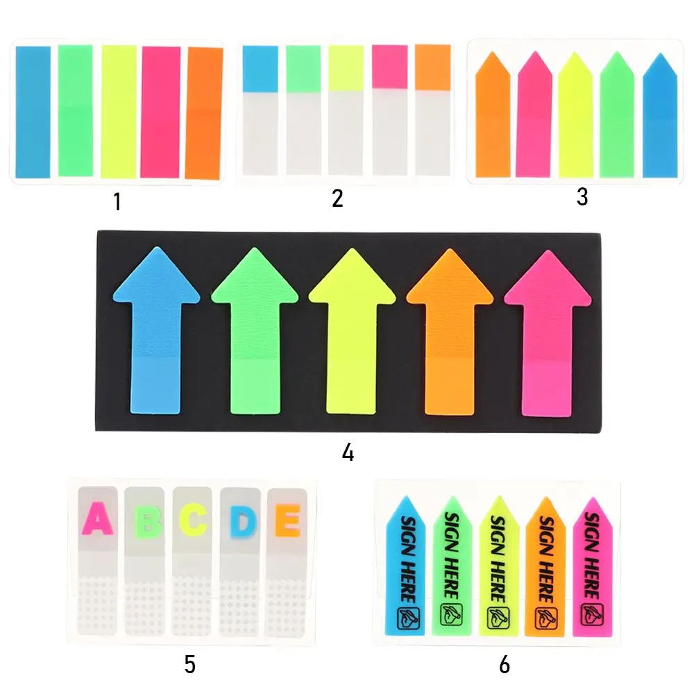100 Sheets Novelty Stationery Label Tab Strip Key Points Paster Sticker Sticky Notes Index Flags Memo Pad view 5