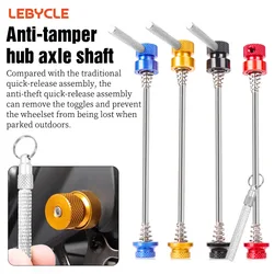 LEBYCLE MTB Road Bicycle Anti-Theft Hub Axle Shaft Bike Skewer Lever Quick Release Bike Wheel Locking Security Anti Theft Skewer