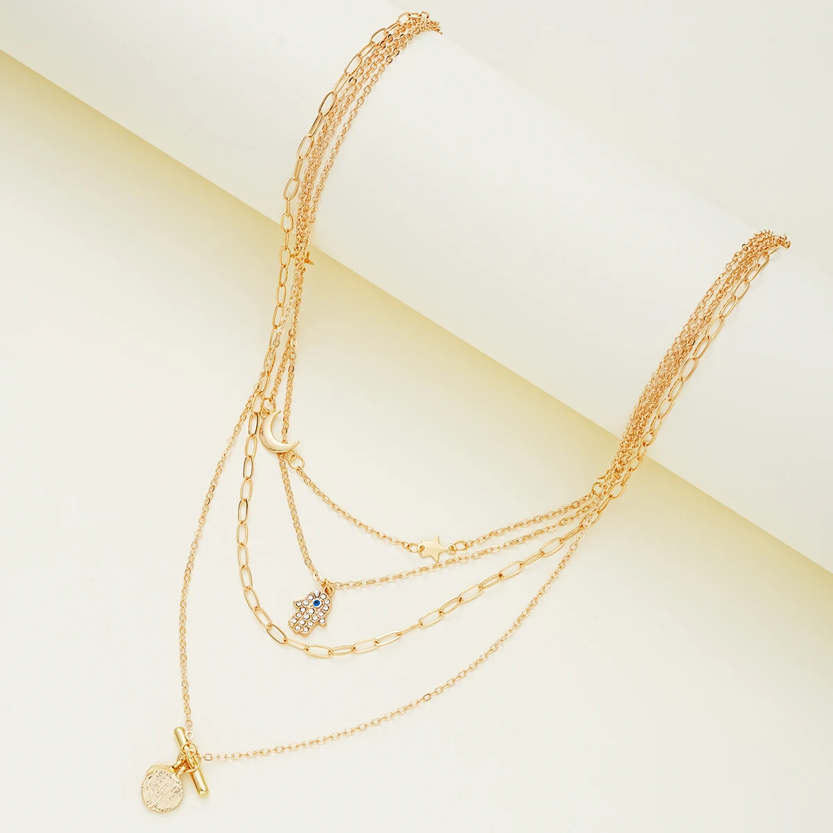 Bohemian Gold Color Multilayer Handmade Chain Vintage Fashion Crystal Pendant Necklaces Sets Jewelry For Women Accessories 2024