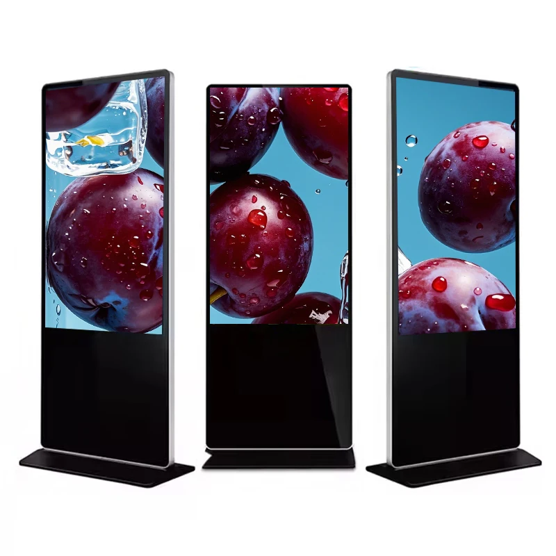 4K Digital Signage Advertising Player Vertical Floor Standing LCD Display Touch Screen Kiosk for Shop Mall Business Media Player