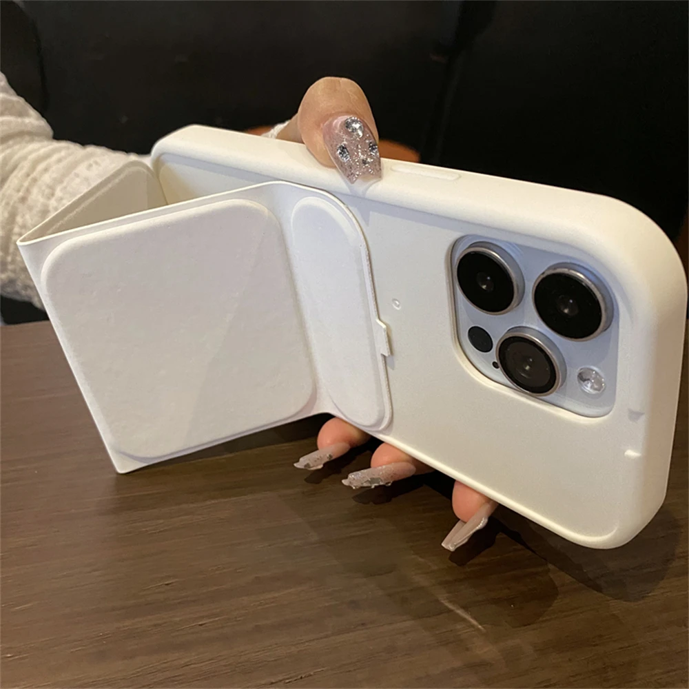 

Полностью кожаный складной чехол-подставка для телефона iPhone 1, 12, 13, 14, 15 Pro Max, креативный защитный мягкий чехол-бампер с кронштейном