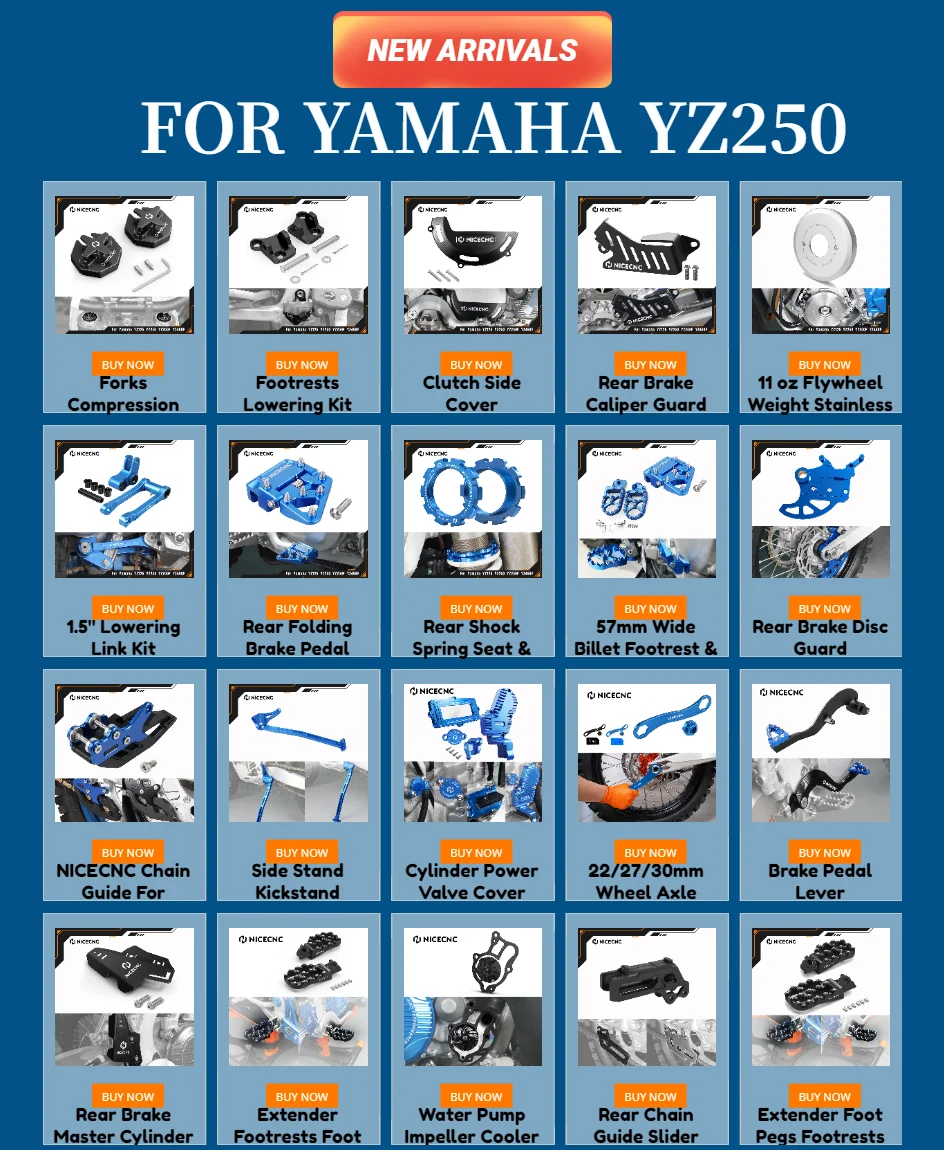 NICECNC Für Yamaha YZ125 YZ125 YZ250 2005–2024, YZ125X 2017–2023, YZ250X 2016–2023, verstellbarer, geschmiedeter Aluminium-Bremspedalhebel – Detail 1