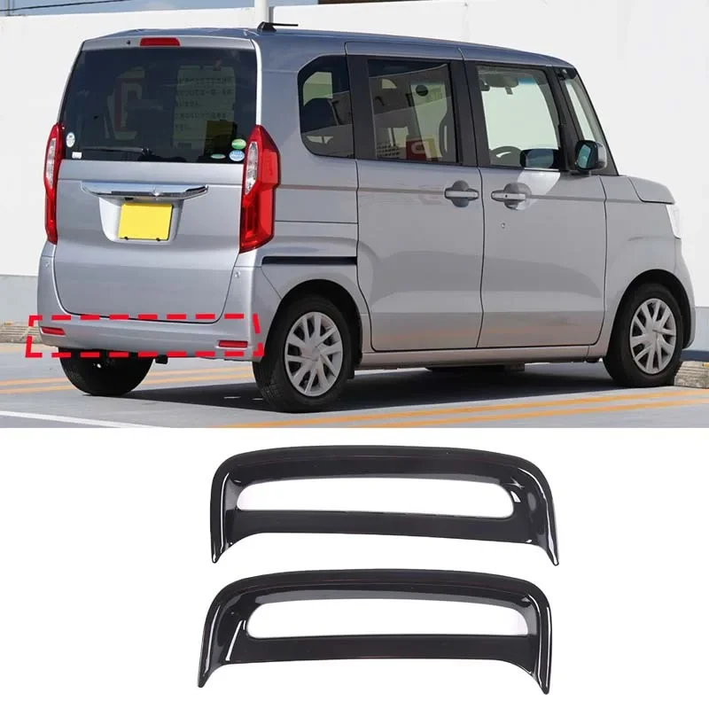 

For Honda N-BOX JF3 JF4 2017-2021 Car Rear Fog Light Decorative Frame ABS Piano Black Exterior Accessories