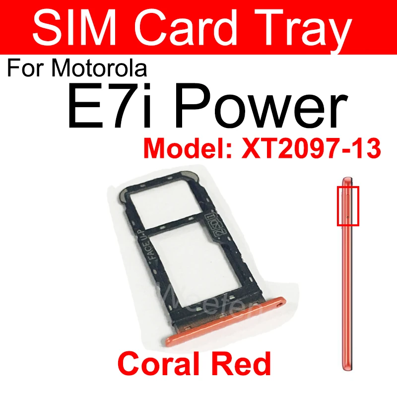 For Motorola MOTO E7i Power XT2097-13 Sim Card Tray Holder SIM Card Tray Socket Replacement