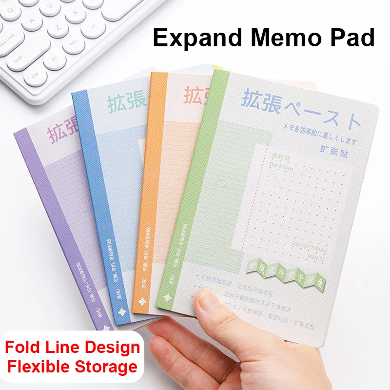 Imagem -05 - Bonito Kawaii Long Memo Pads Forrado Xadrez Dotty Nota Dica Notepad Check List Compras para Fazer Planner Agenda Diário Notebook Papelaria