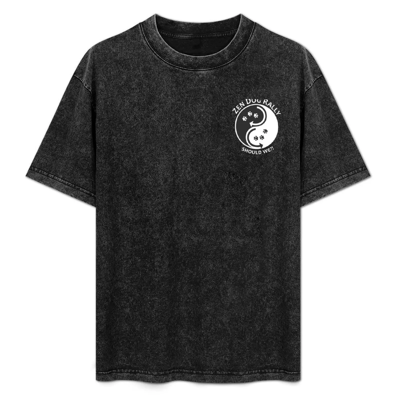 

Zen Dog Rally WHITE Small lapel T-Shirt Big and Tall Loose Fit T-Shirt