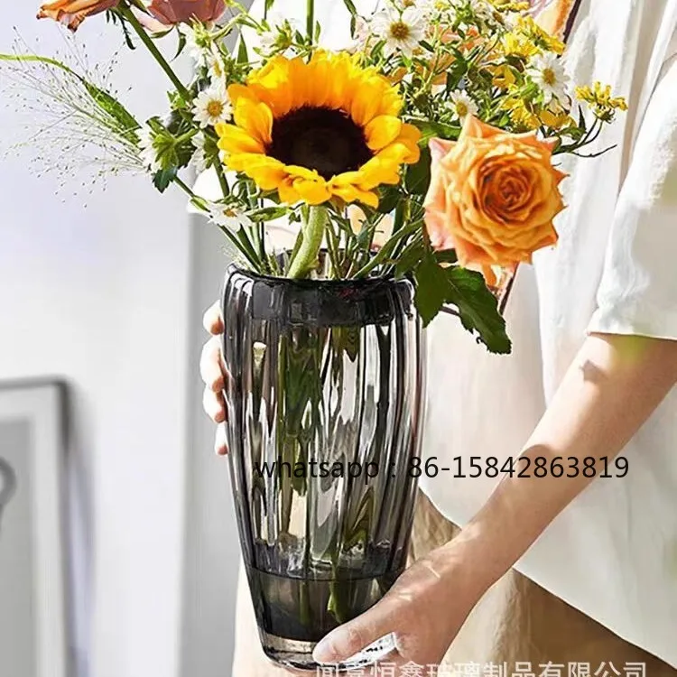 

Light Luxury High-end Glass Vase Hydroponic Water Raising Flowers Lily Rose Living Room Decorative Flower Arrangement Ornament
