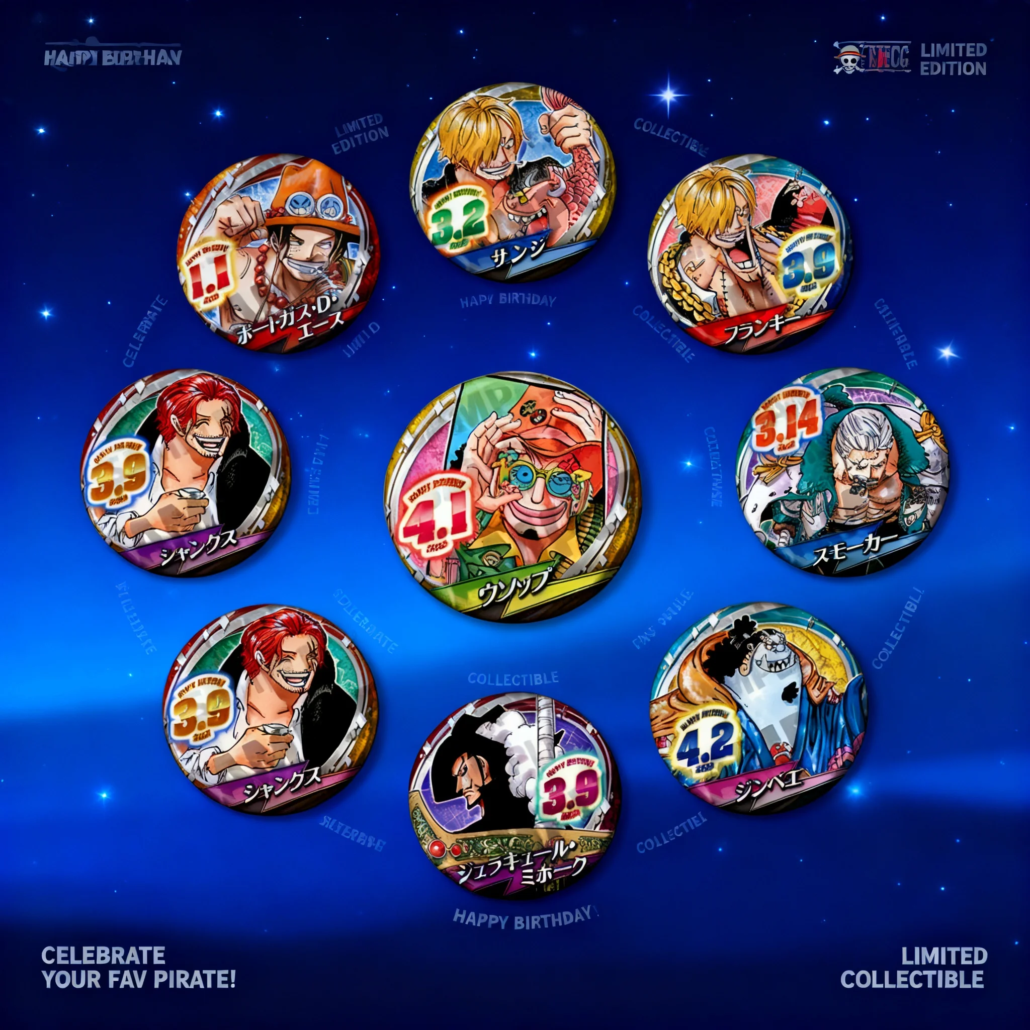 

Аниме-значки и аксессуары One Piece: сувениры ко дню рождения 2022 года, броши, брелоки, подвески с Эйсом (Красные волосы, Орлиный глаз) и Санджи, производство Китай