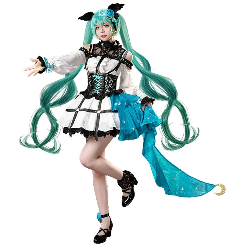 AGCOS Miku Cosplay MIKU Rose Cage Cosplay Costume Sets Girl Miku Christmas Cute Roleplay Uniforms Dress - view 6