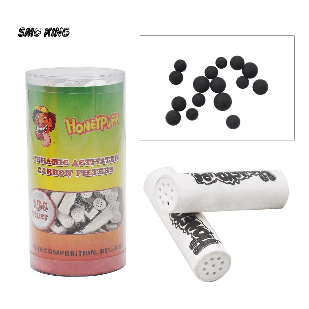 

SMO 150Pcs /Lot 6mm/7mm Disposable Active Charcoal Filter Dry Burning Tobacco Smoking Pipe Grass Filters for Pipes Accessories