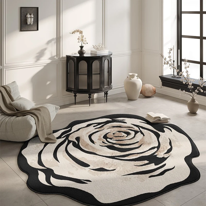 Flower Living Room Carpet Irregular Bedroom Bedside Floor Mat Soft Velvet Rug Luxury Home Decoration Rugs Christmas Gifts 거실 카펫