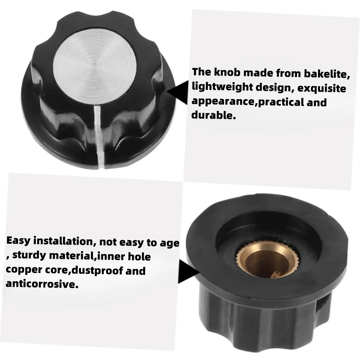 Miwayer 10Pcs Potentiometer Volume Control Knob/6.35mm Shaft w/Set Screw /for Guitar Effect Sound Pedal Replacement view 4