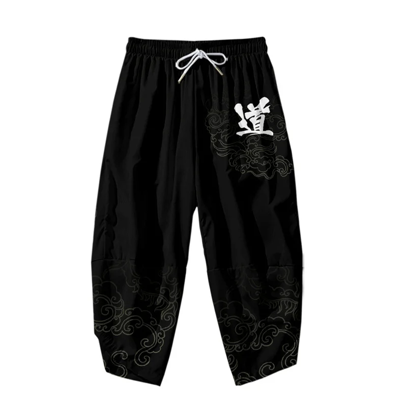 Anime Peak Pattern Harem Pants Mens Jogger Pants Male Casual Japanese Style Pants Boys Trousers