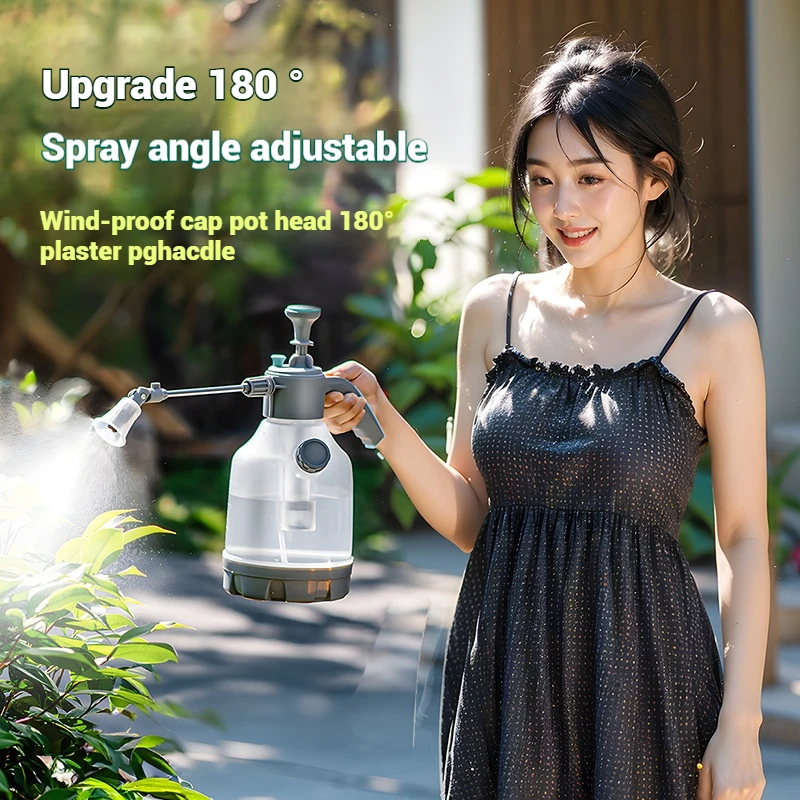 3L watering can spray pot with measuring cup extended spray rod  household cleaning gardening transparent air pressure sprayer