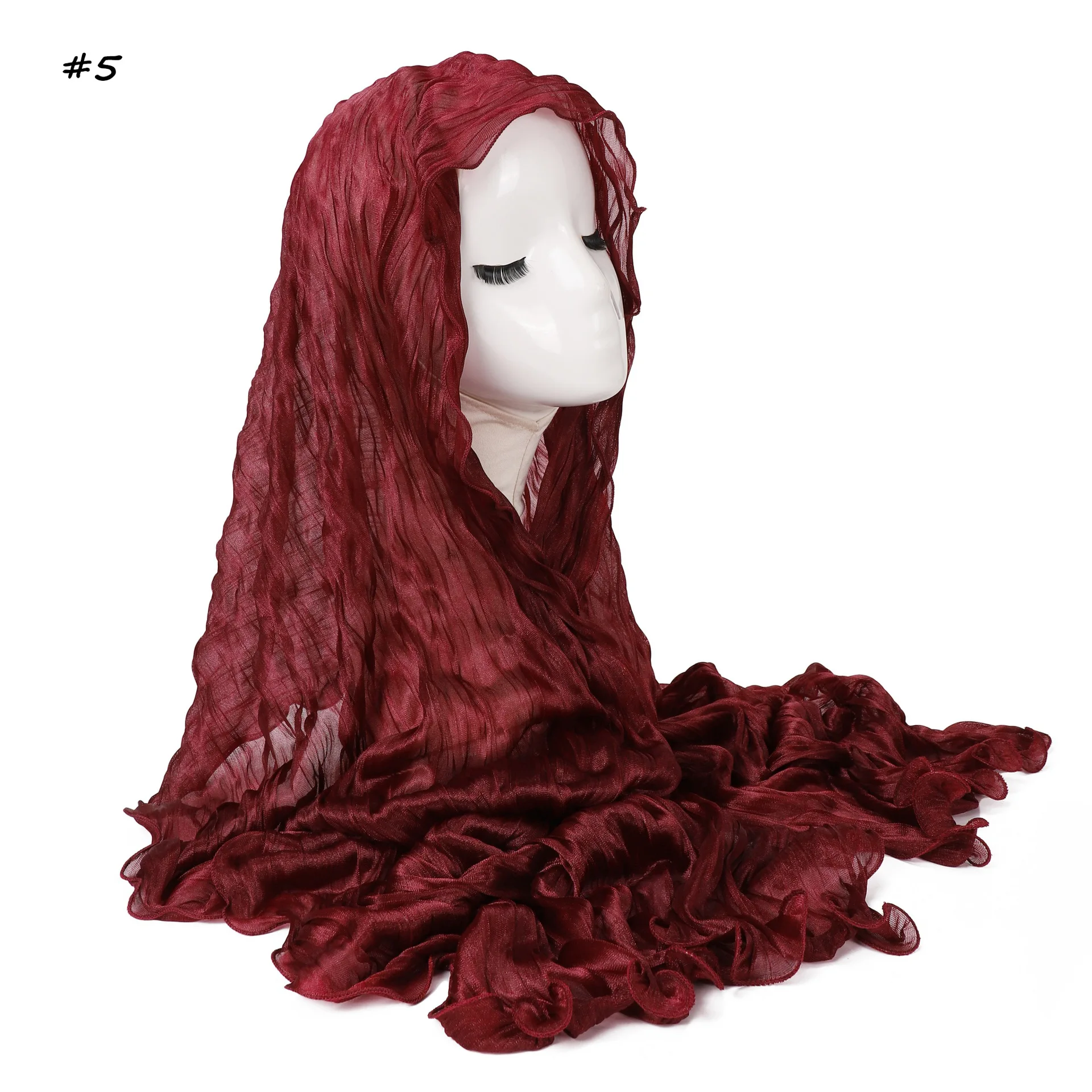 

Wrinkle Lightweight Scarf Breathable Headwrap Women Muslim Hijab Shawl Wrap Bufanda Foulard Headband Headscarf Islamic Turbante