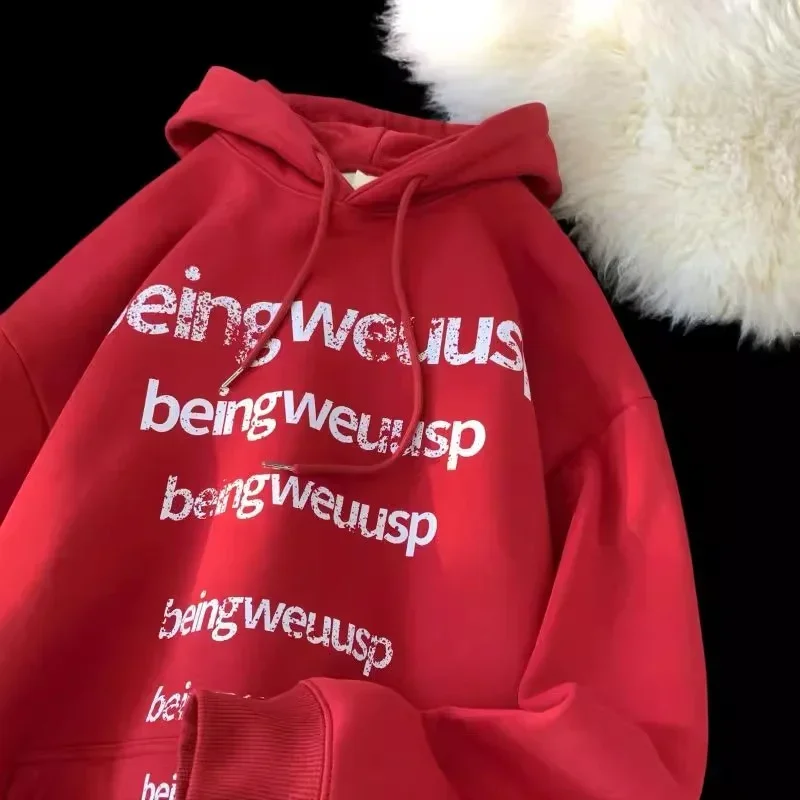 

Весенние мужские толстовки с буквенным дизайном в стиле хип-хоп, новинка 20%, уличная одежда Y2K, толстовки большого размера, эстетический винтажный пуловер с капюшоном