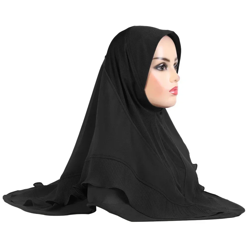 Malásia Moda Headwraps Tampas Turbante Ramadan para Mulheres Muçulmano Instantânea Hijab One Piece Amira Xales Headband Khimar Cachecol Femme