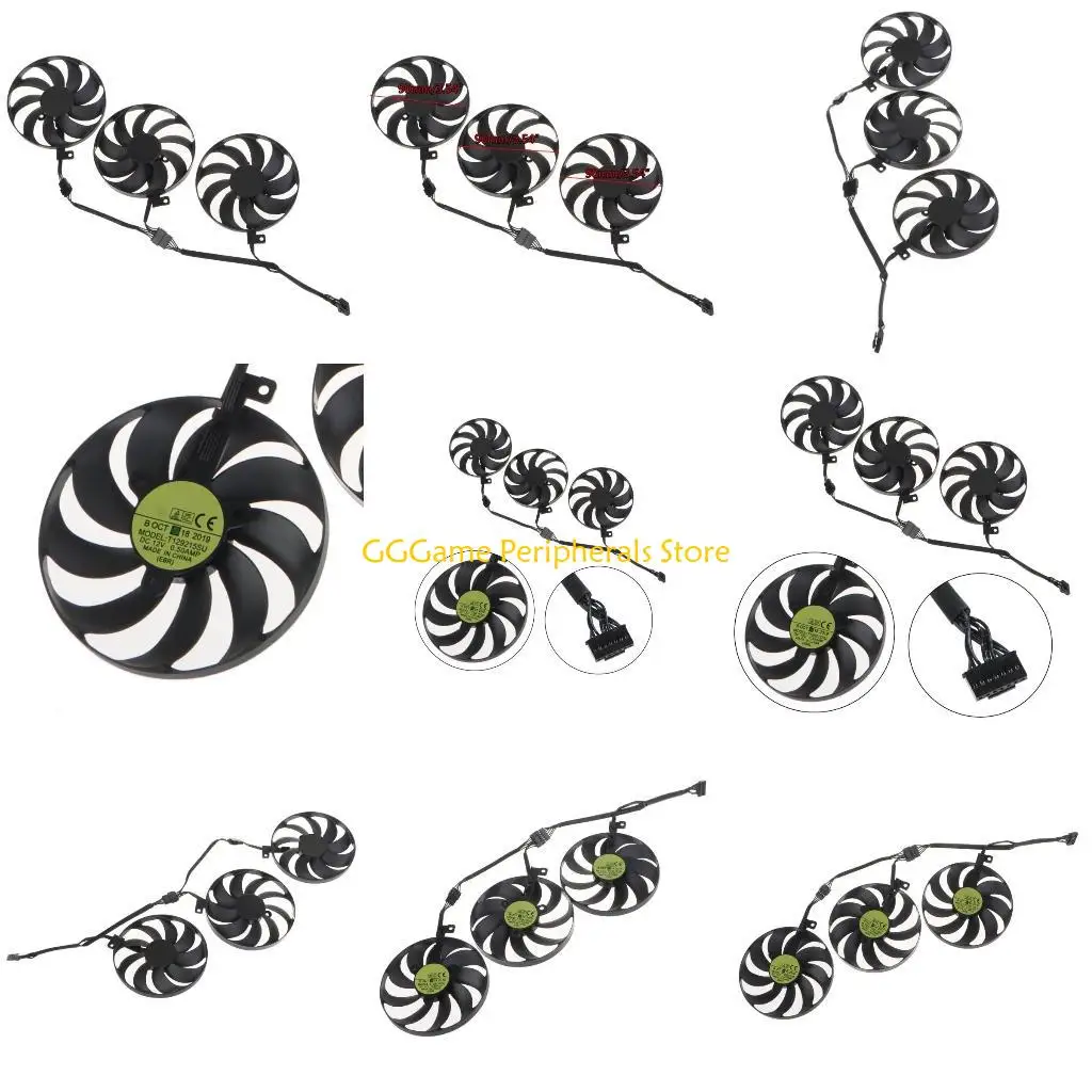 

U55B 3Pcs 90mm T129215SU VGA Fan for TUF RTX3060ti 3070 3080 3090 RX6700 6800 Graphics Card Cooling Fan 7Pin 12V 0.5A