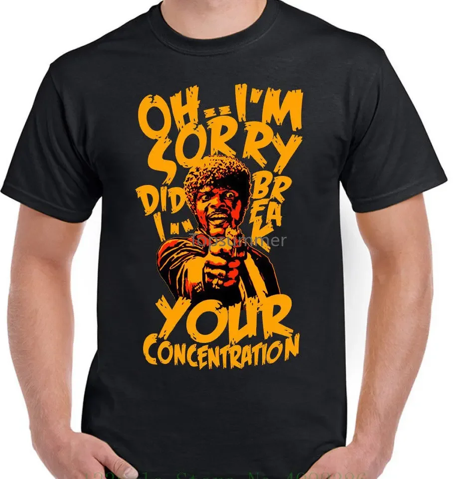 Concentration Mens Funny Pulp Fiction Movie T Shirt Film Samuel L. Jackson Quote Tshirt High Quality