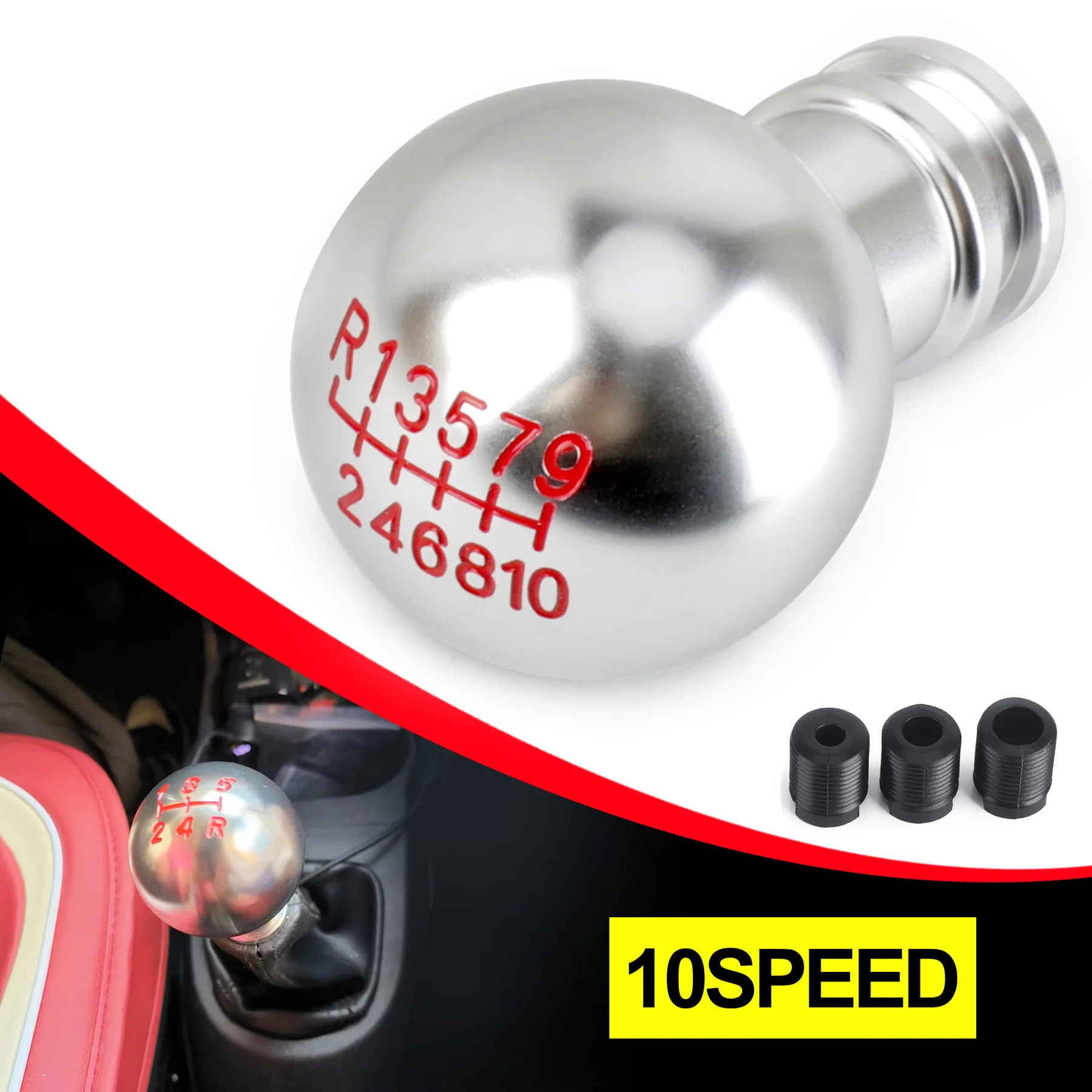 Aluminum 5 6 10 Speed Car Gear Shift Knob Universal M8 M10 M12 Manual Transmission Automatic Gear Level Knob Shift Lever