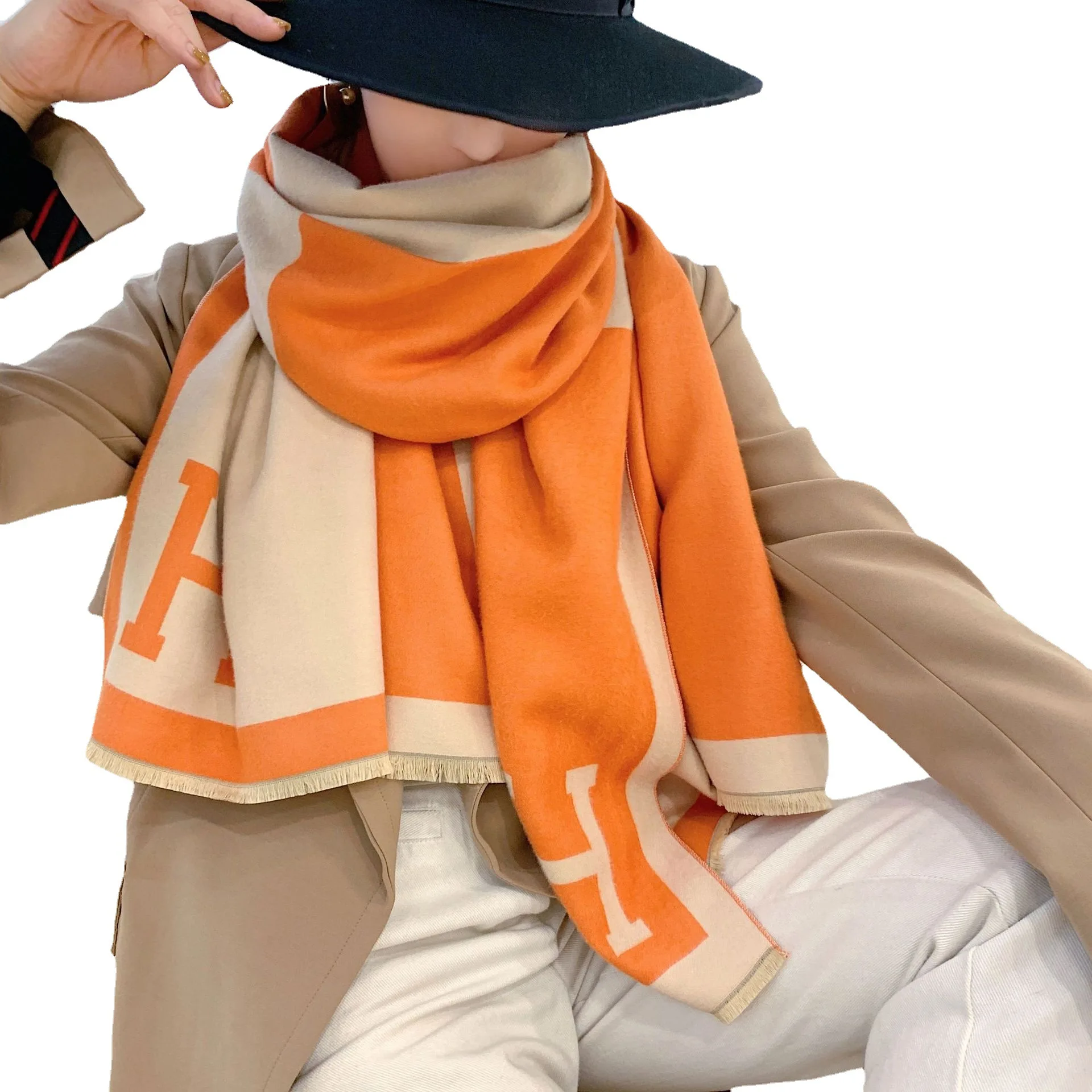 Ciepły szal damski szalik luksusowy kaszmirowy koc zimowy okłady Casual nadruk z koniem Pashmina Bufanda podróżne poncho etole Echarpe