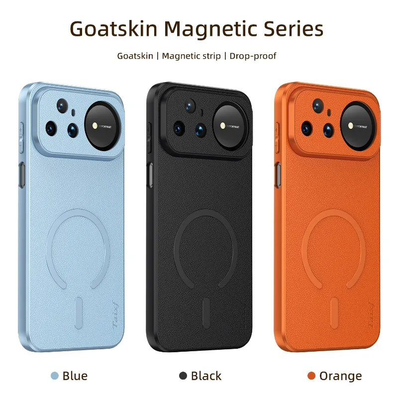 Étui antichute en cuir de chèvre Magsafe pour Huawei Nova 15 Ultra 15Pro, housse de téléphone magnétique intégrée pour Nova 15Ultra 15 Pro, pare-chocs
