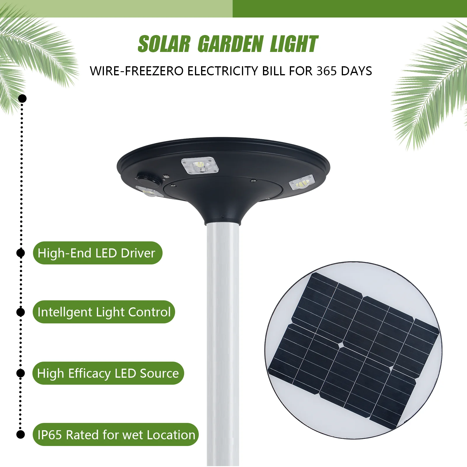 Solar Garden Lights Easy No Wiring Fast Charging 6H Heat Resistant Material for Residential Commercial Solar Garden Lights