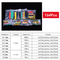 164/328/580PCS Heat Shrink Tubing 2:1Wire Cable Wrap Assortment Electric Insulation Tube Kit Insulation Sleeved Protecter