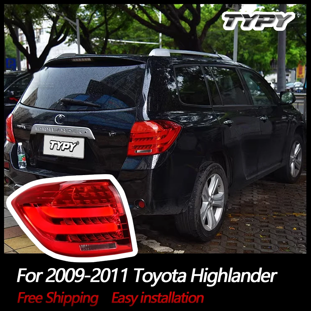 

Автомобильные задние фонари TYPY для Toyota Highlander 2009-2011 светодиодный, автомобильные задние фонари, дневные ходовые огни, динамические Сигналы поворота