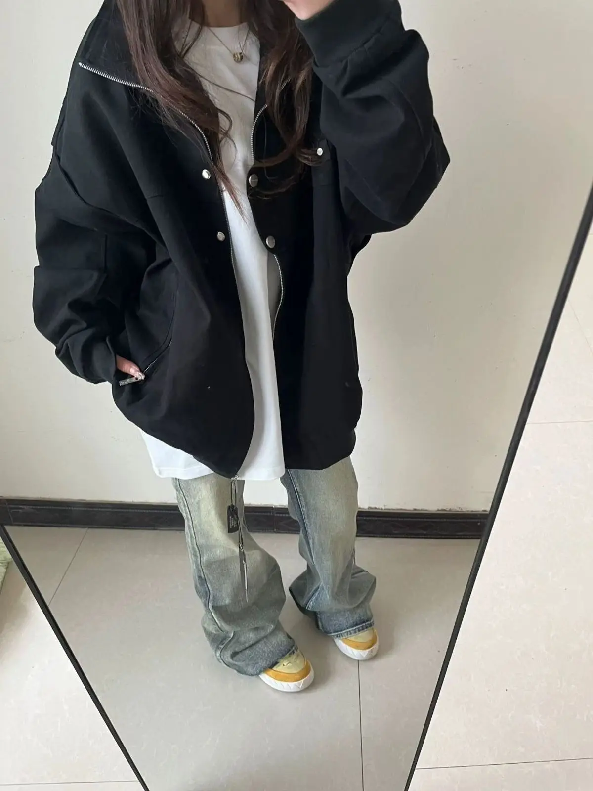 

Woman Coats Jackets Womens Clothes Gothic Punk Black Fashion Style Outerwear Button Front Pocket Pure Simple Basic Long Sleeve