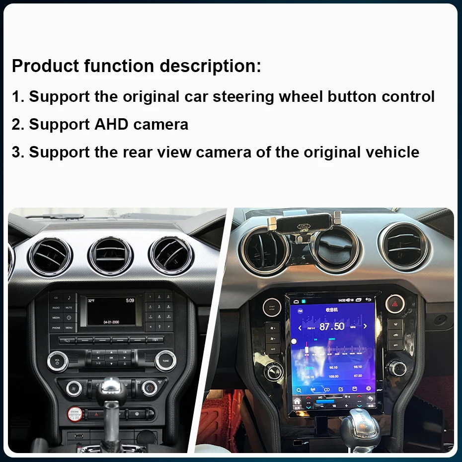 For Ford Mustang 2015-2021 9.7 inch car radio Android 10 1024*768 6GB RAM128GB ROM Car Multimedia Player Android navigation