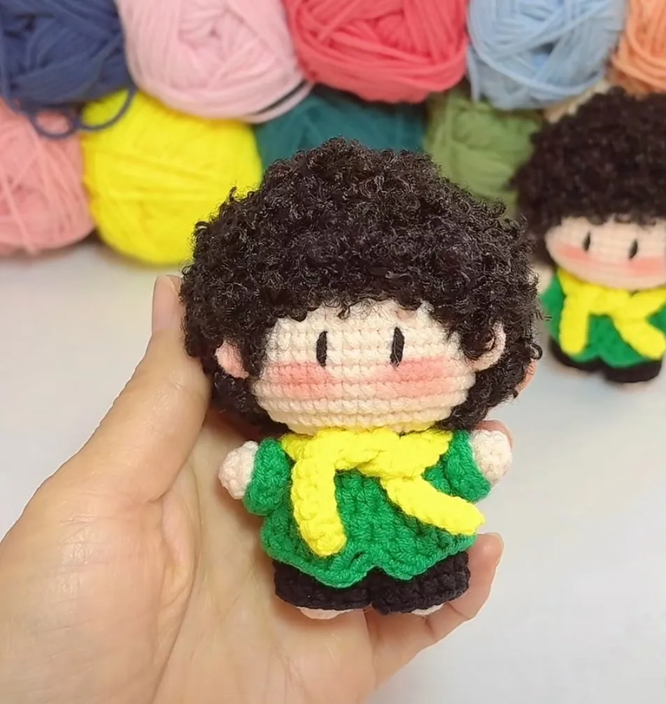 Travail manuel Crochet Wang Yibo Xiao Zhan rose vert chemise manteau Plaid poupée vêtements ornement Anime jeu porte-clés sac jouet enfants Hallowe