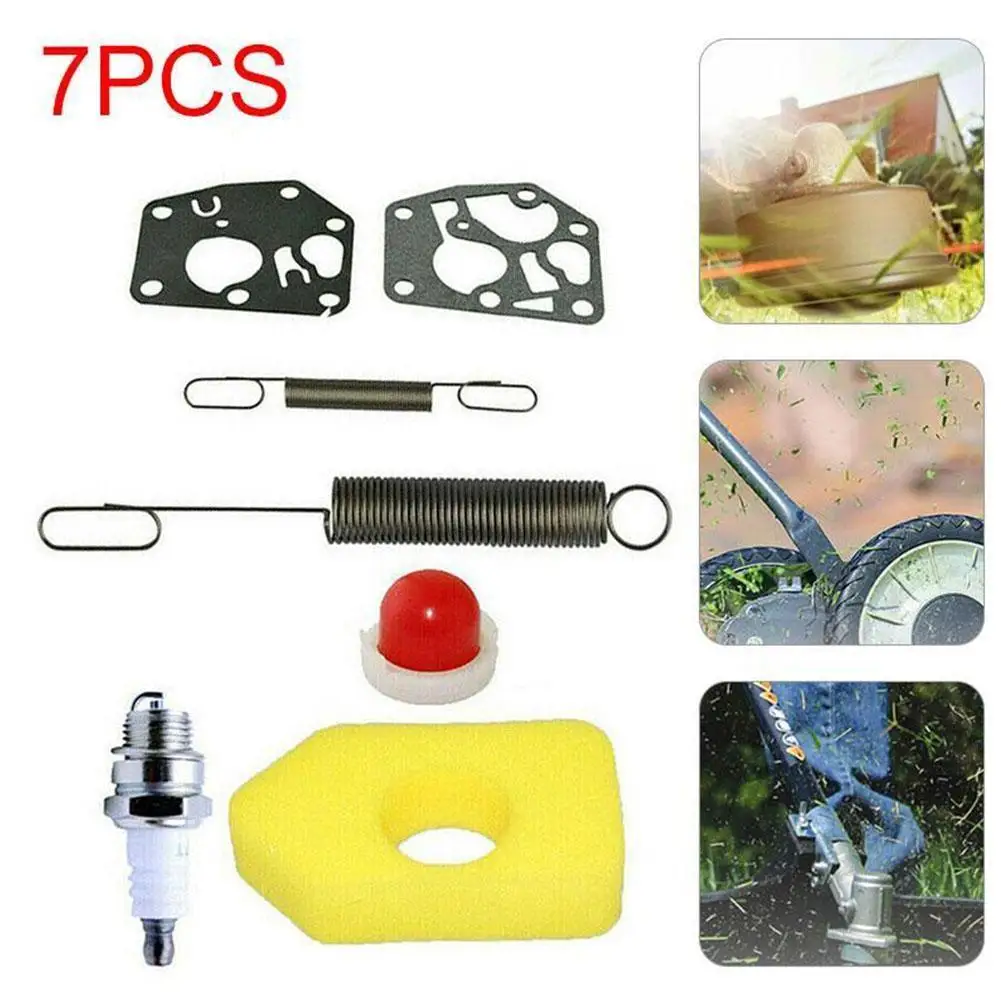 

7pcs Mower New Service Kit Accessories Parts Set Tools Include Governor Spring Primer Bulb Air Filter Spark Plug For Trimmer Kit