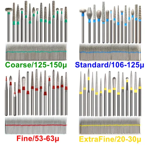 Imagen 2 del producto 100 Piezas/Bolsa Fresas Dentales de Diamante de Alta Calidad para Pulido DIA.1.6mm para Pieza de Mano de Alta Velocidad Herramientas de Odontología