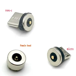 1pcs 5pcs Round Magnetic Plug Micro USB Magnetic Charger Cable Plug USB Type C Magnet Cable Adapter 360 Rotate 8 pin Cable Tips