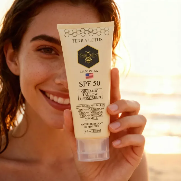 Waterproof Beeswax VitaminE Mineral Sunscreen For Face Body Care 148ml Original Brand TERRALOTUS SPF 50 Organic Tallow Sunscreen