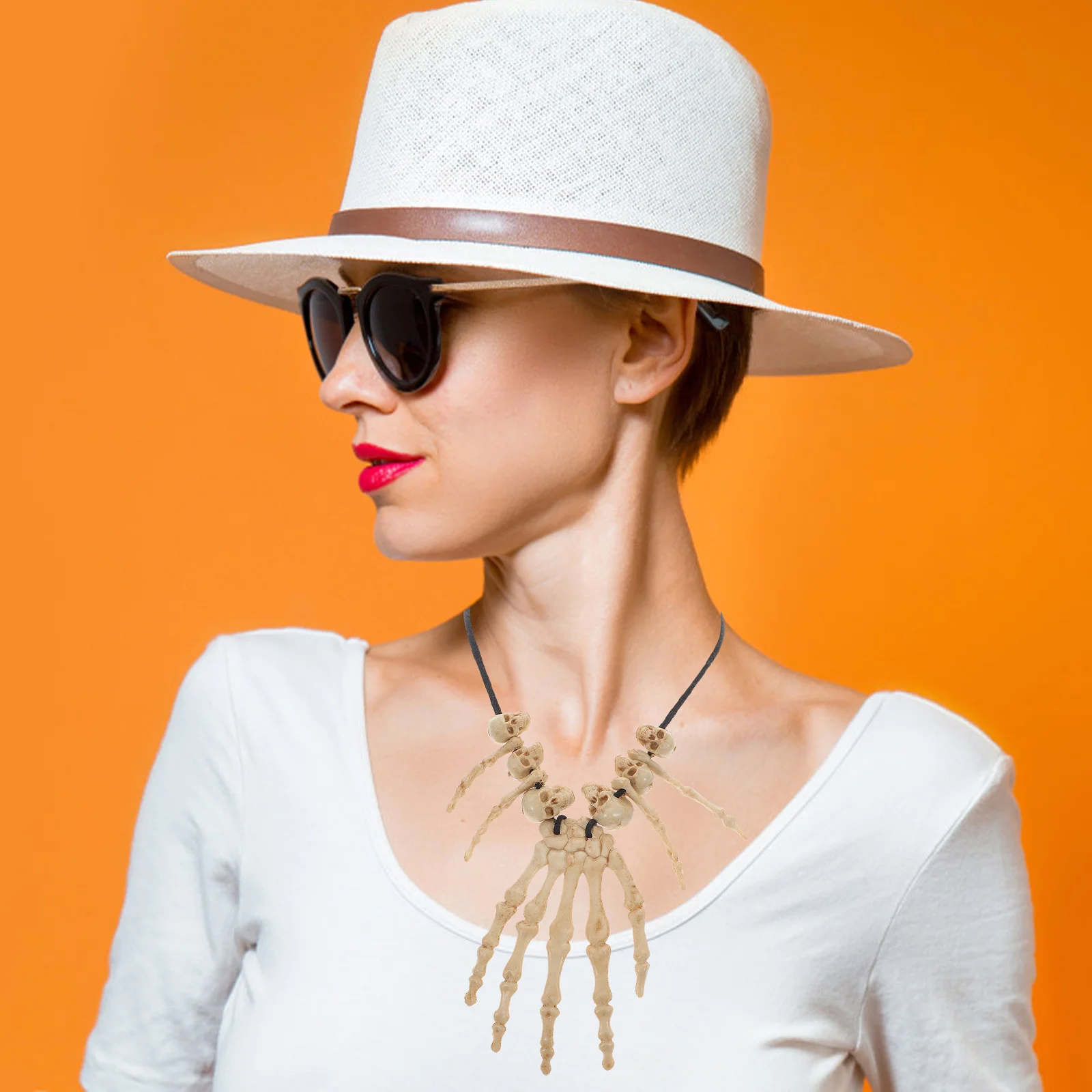 

Ожерелье для объявления глаз, стильный панк-дизайн, аксессуар для косплея на Хэллоуин, ожерелье с черепом на Хэллоуин, ювелирные изделия с черепом