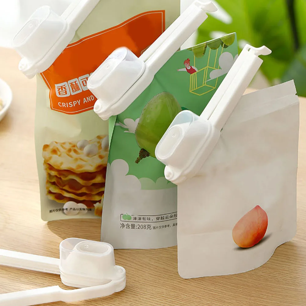 

6pcs Food Sealing Reusable Seal With Pour Spout For Snacks Milk Powder Storage Kitchen Bag Chip Clips Sealing Clamps Household