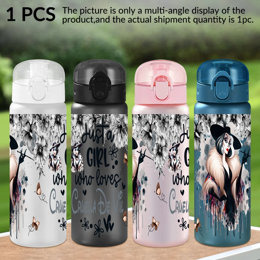 1Pc Disney  Kuila  Demon Witch  pattern 26oz plastic water bottle  outdoor sports water cup birthday/homecoming gift