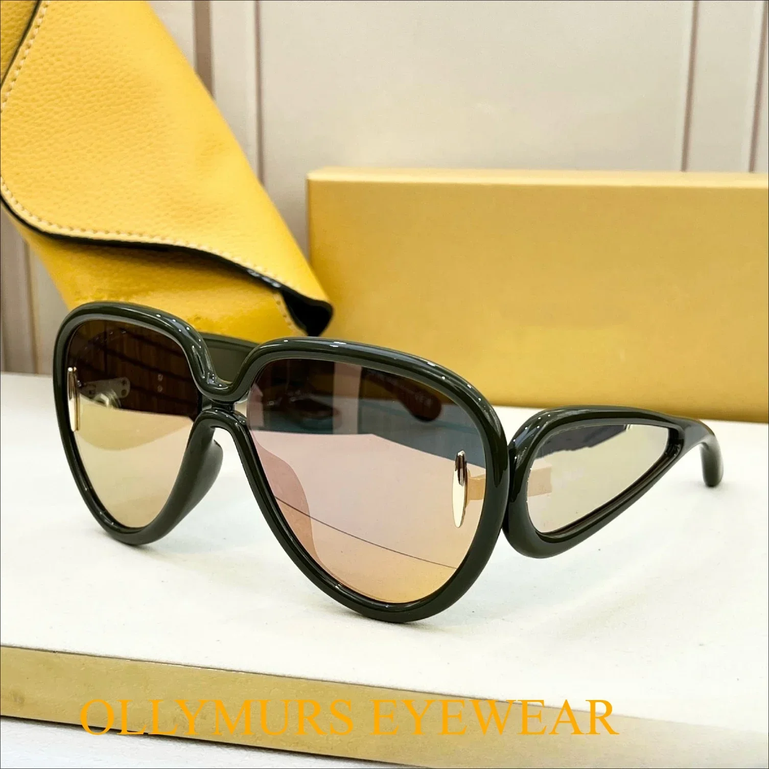 جودة عالية أزياء جديدة النظارات الشمسية المصمم الأصلي LW40132II المستقبل الحديث خلات والنايلون الطيار قناع النظارات الشمسية العصرية #3