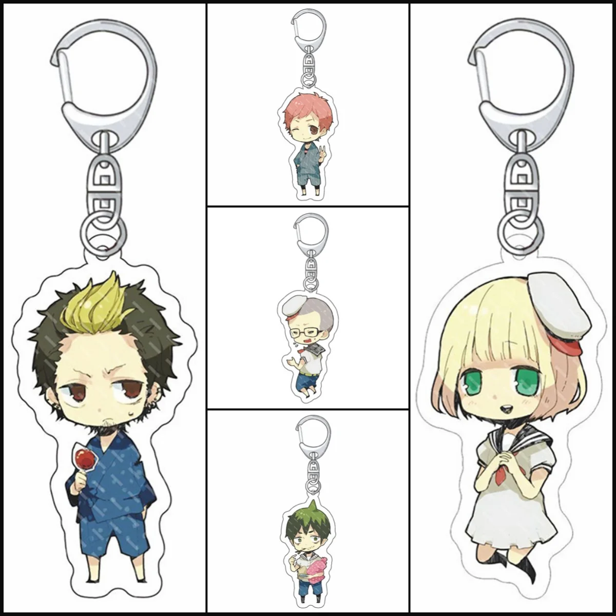 Cute Anime Ao no Exorcist Acrylic Keychain Stand Cartoon Model Action Figures Keyring Collection Model Toys Fans Firend Gifts