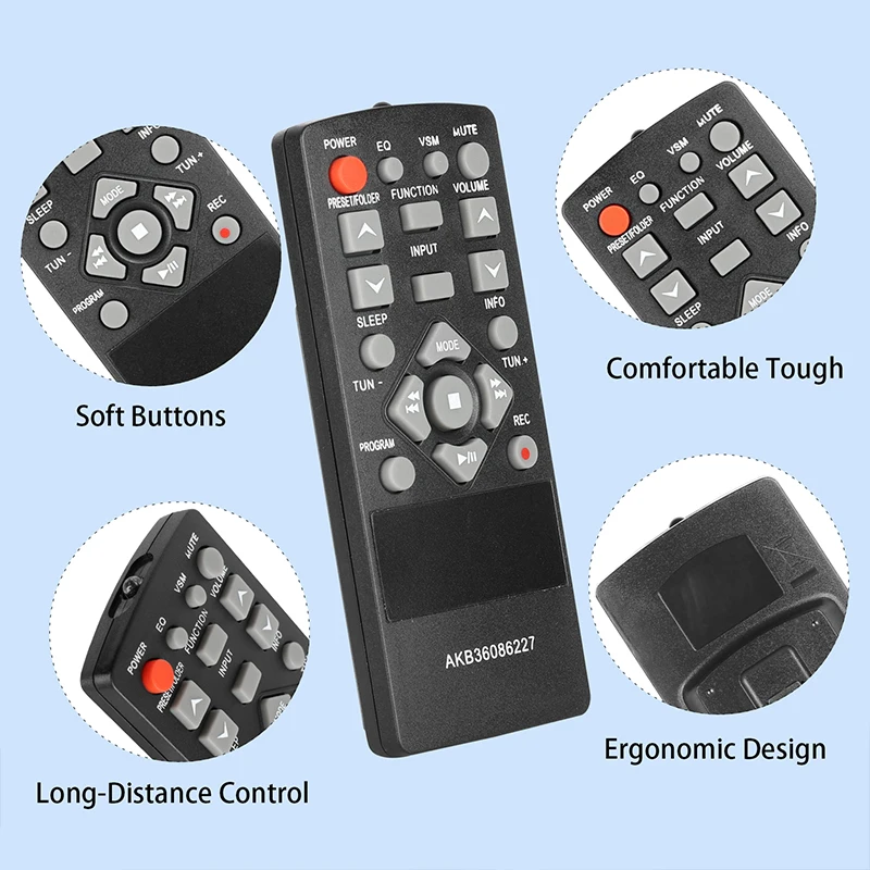 AKB36086227 Remote Control For LG Micro Hi-fi Audio System XA-S66F XA-S63F XA-14 XA-S14F XA-16 XA-S16F XA-66